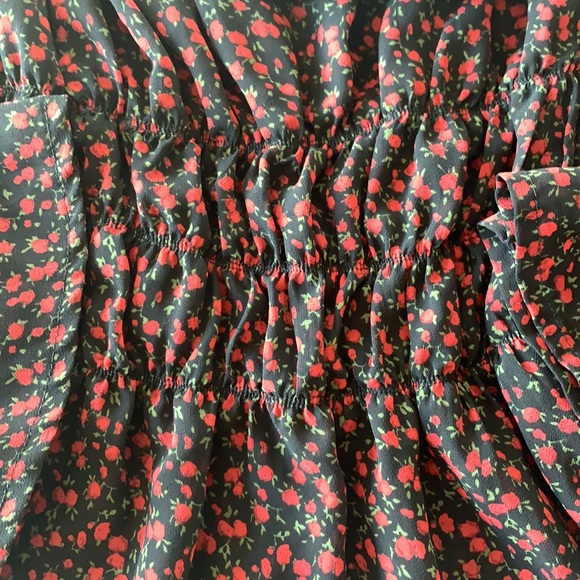 Boohoo Petite Rose Print Bardot Top - Picture 4 of 7